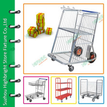 Warehouse rolling wire cage carts